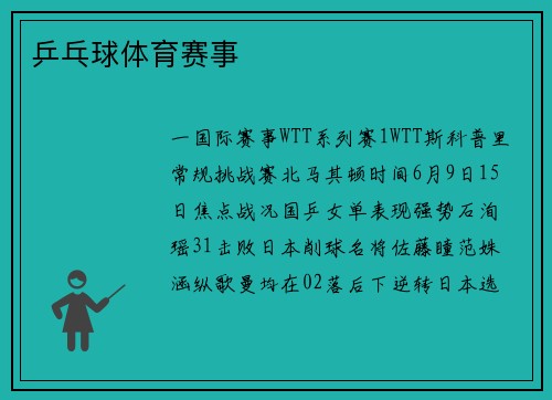 乒乓球体育赛事